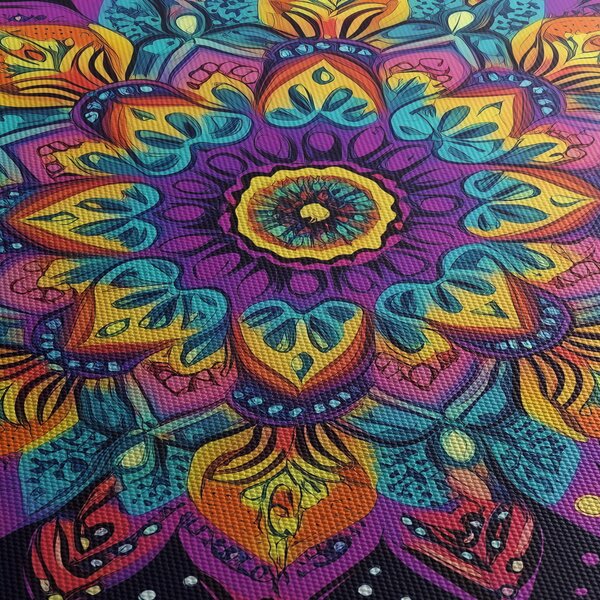 Obraz - Kaleidoskopická mandala (s hodinami) (90x30 cm)