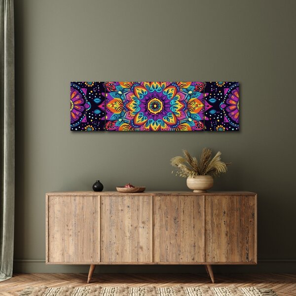 Obraz - Kaleidoskopická mandala (170x50 cm)