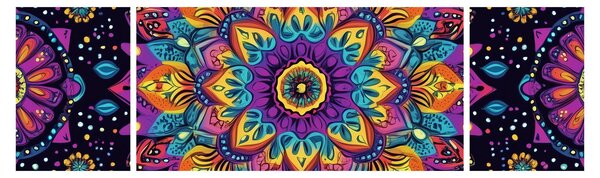 Obraz - Kaleidoskopická mandala (170x50 cm)