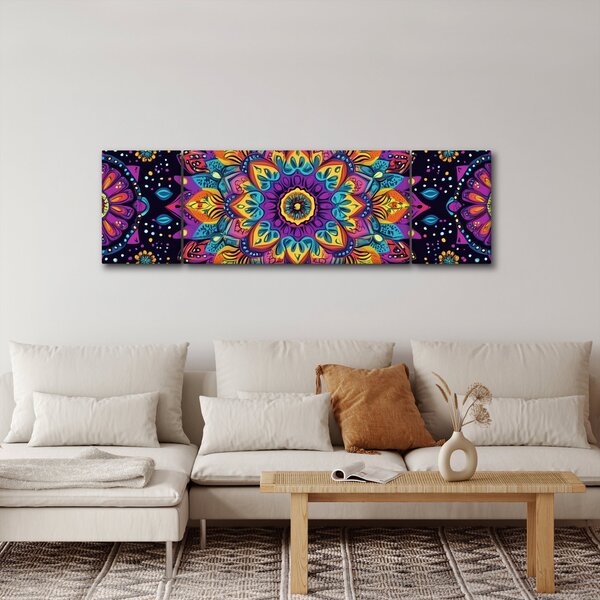 Obraz - Kaleidoskopická mandala (170x50 cm)