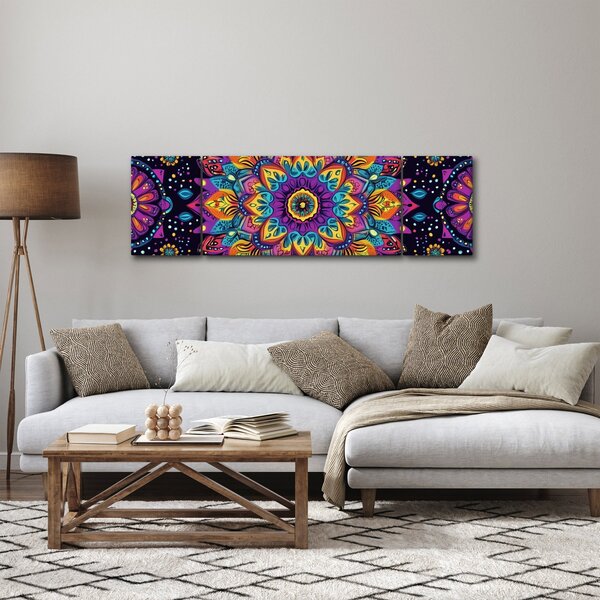 Obraz - Kaleidoskopická mandala (170x50 cm)