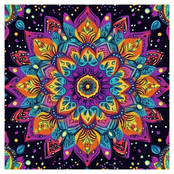 Obraz - Kaleidoskopická mandala (30x30 cm)