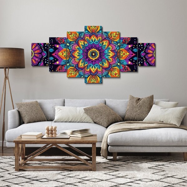 Obraz - Kaleidoskopická mandala (210x100 cm)