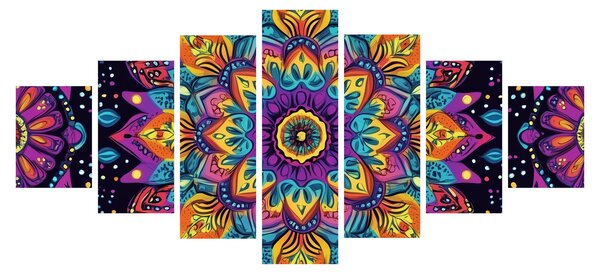 Obraz - Kaleidoskopická mandala (210x100 cm)