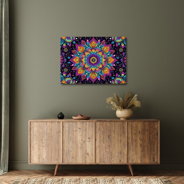 Obraz - Kaleidoskopická mandala (70x50 cm)