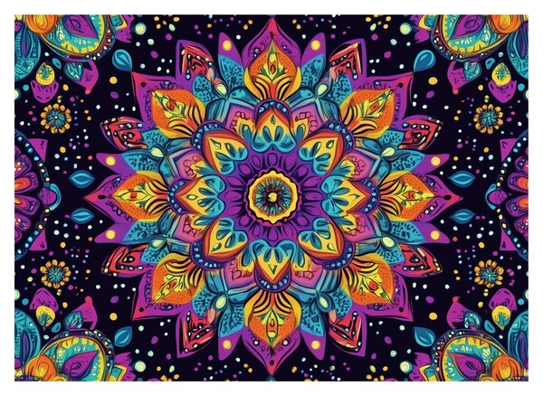 Obraz - Kaleidoskopická mandala (70x50 cm)