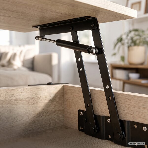 Ak furniture Konferenční stolek s výsuvnou deskou Denver 92 cm dub Sonoma/černý