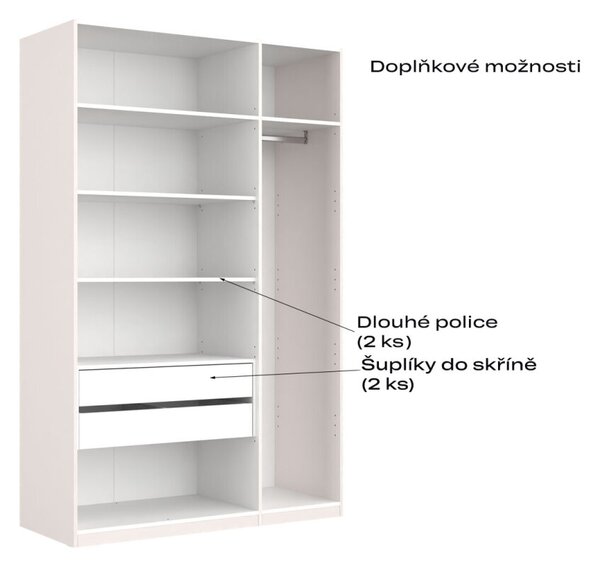 Korpus skříně 3dv Bílý lesk Idea