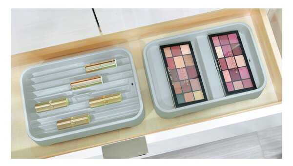 Šedý organizér na makeup iDesign Eco Bin, 28,12 x 19,23 cm