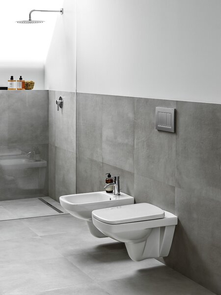 Geberit Selnova Square wc mísa se sedátkem s pomalým sklápěním závěsná bez splachovacího kruhu bílá 501.961.00.1
