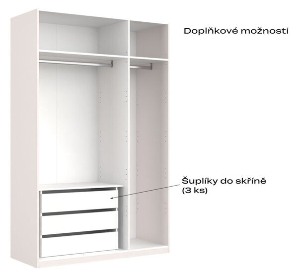 Korpus skříně 3dv Bílý lesk Idea