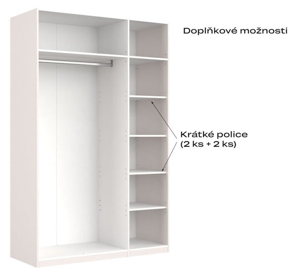 Korpus skříně 3dv Bílý lesk Idea