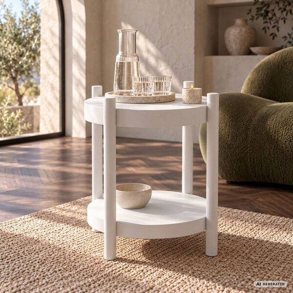 Ak furniture Konferenční stolek Terra 44,5 cm bílý