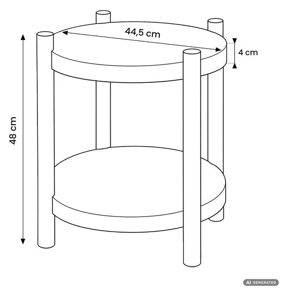 Ak furniture Konferenční stolek Terra 44,5 cm dub přírodní