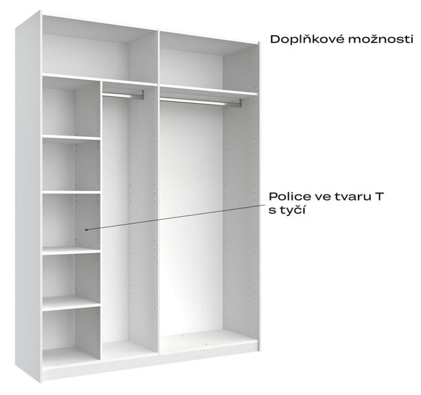 Korpus skříně 4dv Bílý lesk Idea