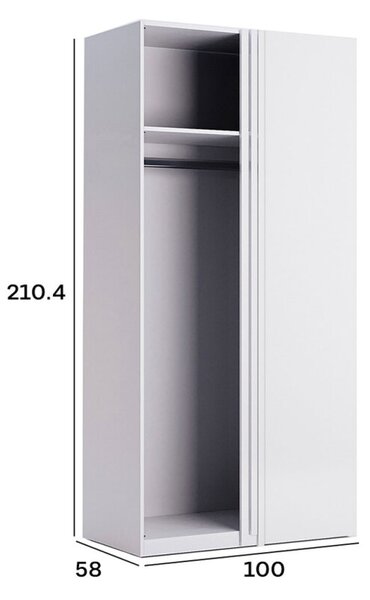 Korpus skříně Roh 90° Bílý lesk Idea