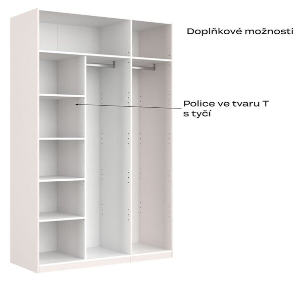 Korpus skříně 3dv Bílý lesk Idea