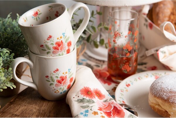 Bavlněná utěrka s květy Little Rose Collection – 50x70 cm