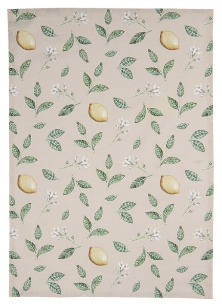 Bavlněná kuchyňská utěrka Lemons &amp; Leafs – 50x70 cm