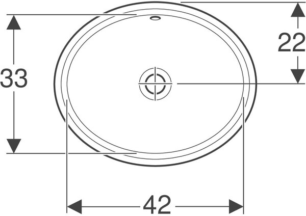 Geberit Variform umyvadlo 42x33 cm oválné pod pult bílá 500.748.01.2