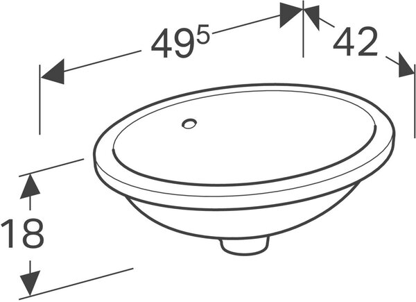 Geberit Variform umyvadlo 42x33 cm oválné pod pult bílá 500.748.01.2