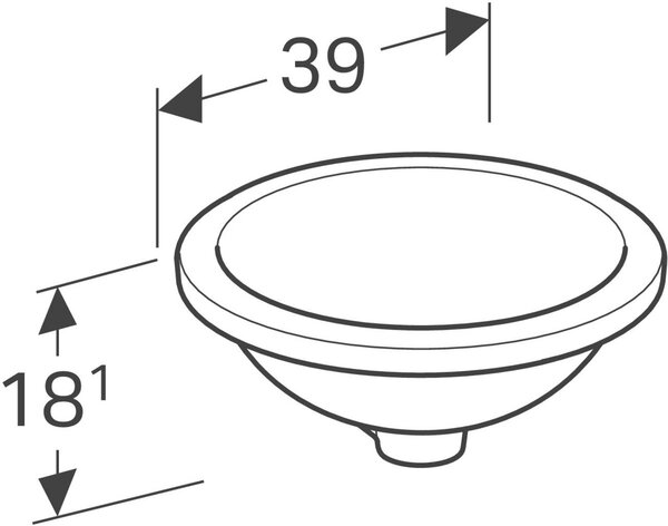 Geberit Variform umyvadlo 33x33 cm kulatý pod pult bílá 500.747.00.2