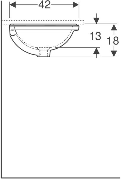 Geberit Variform umyvadlo 33x33 cm kulatý pod pult bílá 500.747.00.2