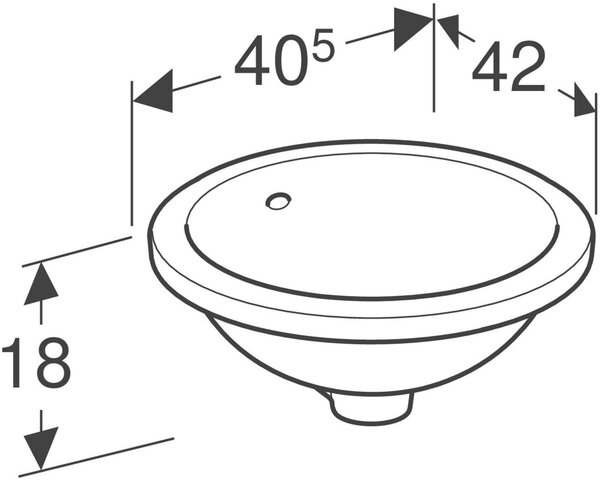 Geberit Variform umyvadlo 33x33 cm kulatý pod pult bílá lesk 500.744.01.2