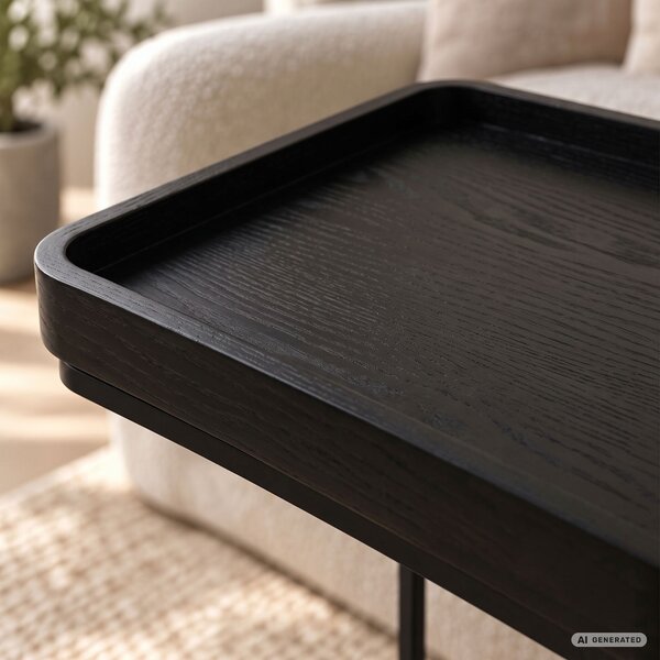 Ak furniture Odkládací stolek Hyggo 40 cm černý