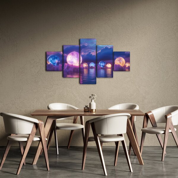 Obraz - Planety na vodě (125x70 cm)
