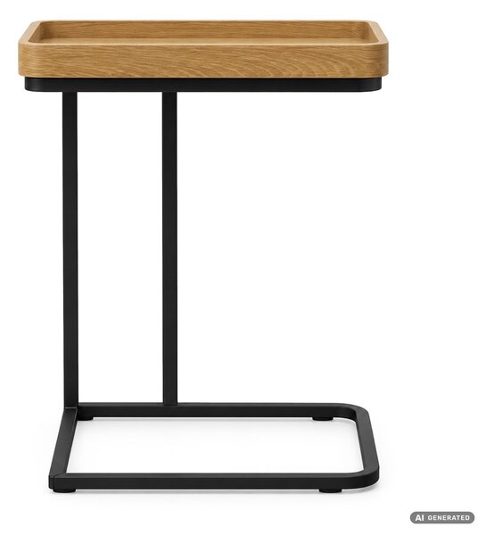 Ak furniture Odkládací stolek Hyggo 40 cm černý/dub přírodní