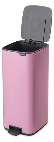 Růžový nášlapný ocelový odpadkový koš 30 l Bo – Brabantia