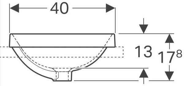 Geberit Variform umyvadlo 60x40 cm oválné zápustný bílá 500.730.01.2