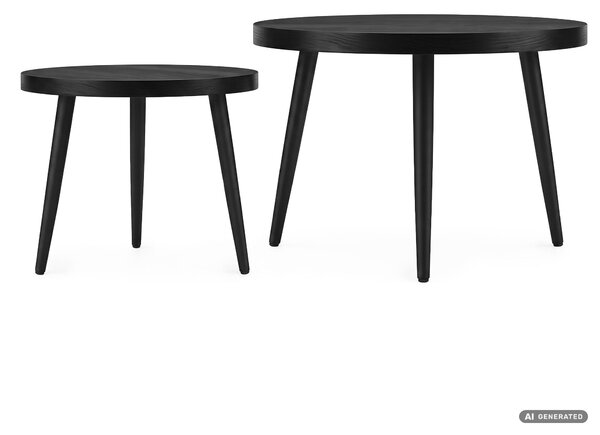 Ak furniture Sada 2 ks konferenčních stolků Twino černá