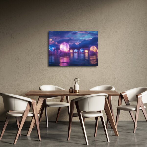 Obraz - Planety na vodě (70x50 cm)