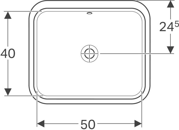 Geberit Variform umyvadlo 50x40 cm obdélníkový pod pult bílá 500.764.01.2