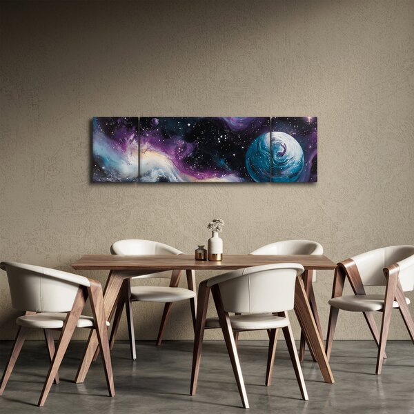 Obraz - Malovaný vesmír (170x50 cm)