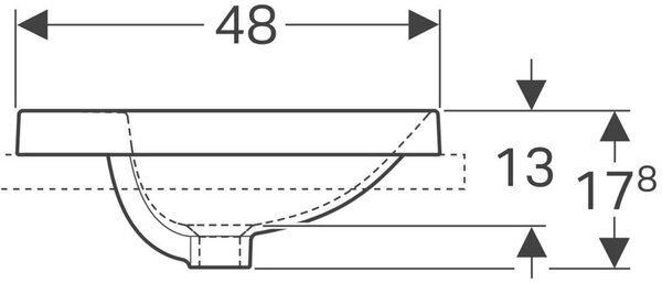 Geberit Variform umyvadlo 60x48 cm oválné zápustný bílá lesk 500.725.01.2