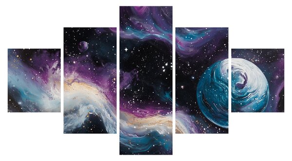Obraz - Malovaný vesmír (125x70 cm)