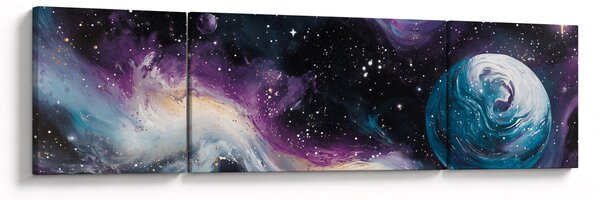 Obraz - Malovaný vesmír (170x50 cm)