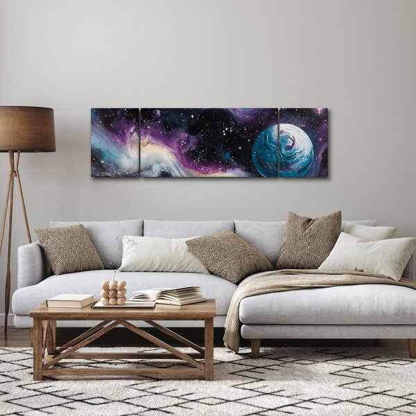 Obraz - Malovaný vesmír (170x50 cm)