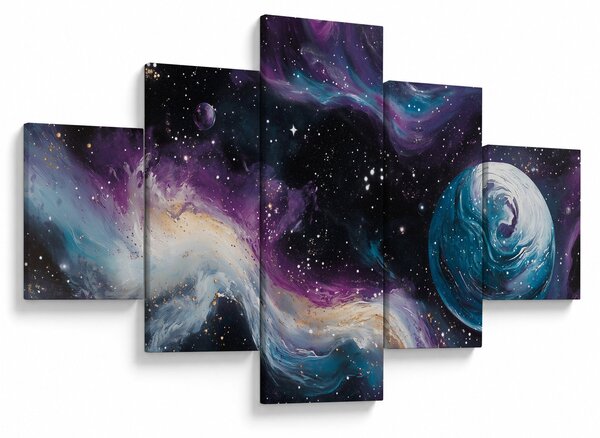 Obraz - Malovaný vesmír (125x70 cm)