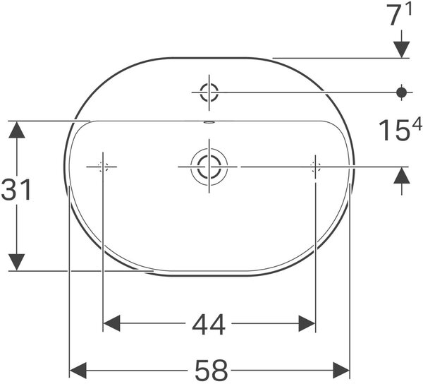 Geberit Variform umyvadlo 60x45 cm oválné nábytkový-na pult bílá lesk 500.777.01.2