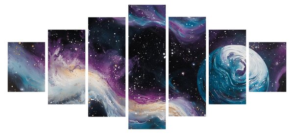 Obraz - Malovaný vesmír (210x100 cm)