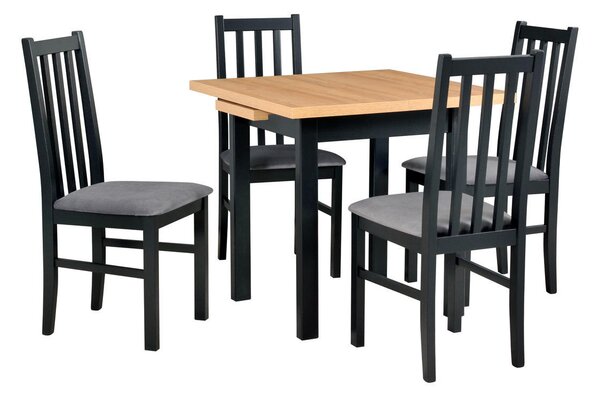 Jídelní set 1+4, stůl Max 7 a bukové židle Bos 10