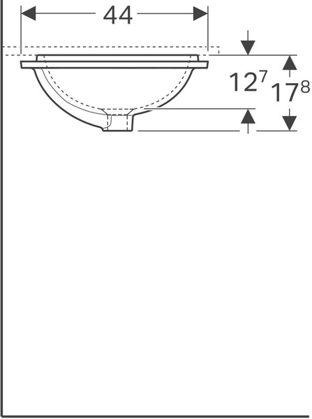 Geberit Variform umyvadlo 45x35 cm obdélníkový pod pult bílá 500.760.01.2