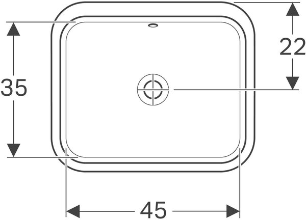 Geberit Variform umyvadlo 45x35 cm obdélníkový pod pult bílá 500.760.01.2