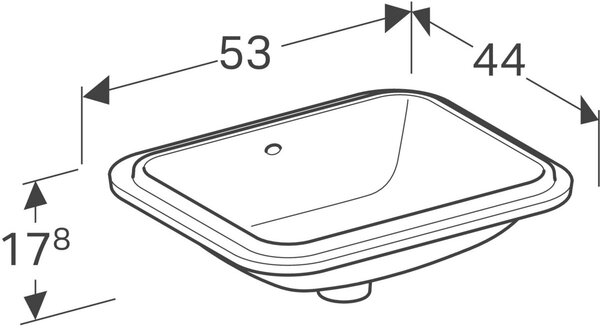 Geberit Variform umyvadlo 45x35 cm obdélníkový pod pult bílá 500.760.01.2