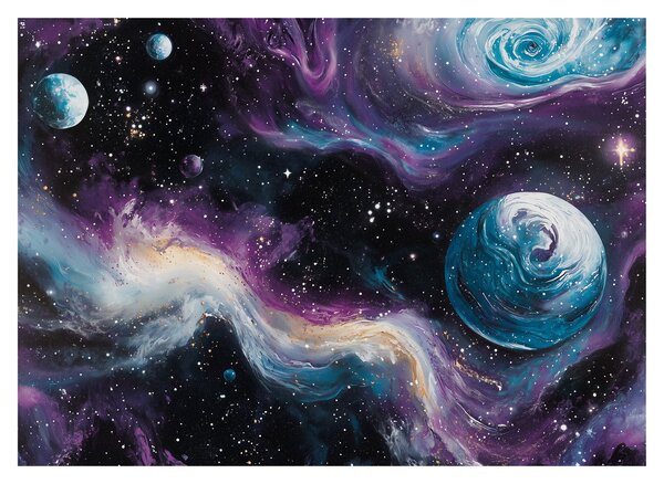 Skleněný obraz - Malovaný vesmír (70x50 cm)