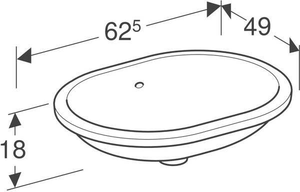 Geberit Variform umyvadlo 55x40 cm oválné pod pult bílá lesk 500.756.01.2